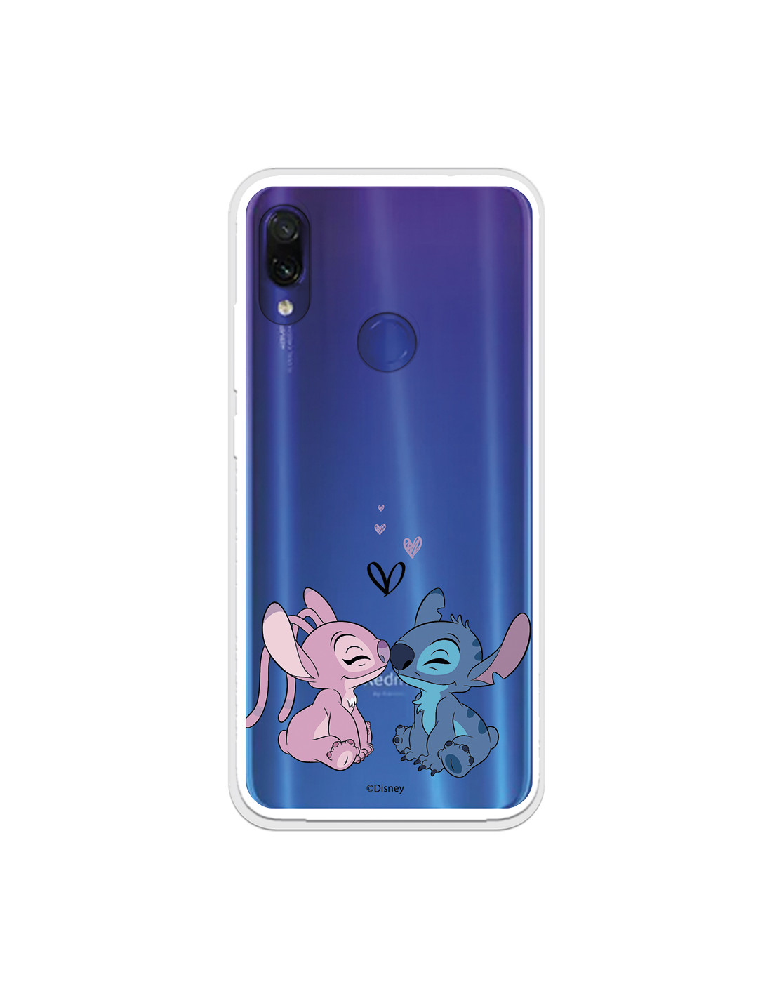 Funda para Xiaomi Redmi Note 7 Oficial de Disney Angel & Stitch