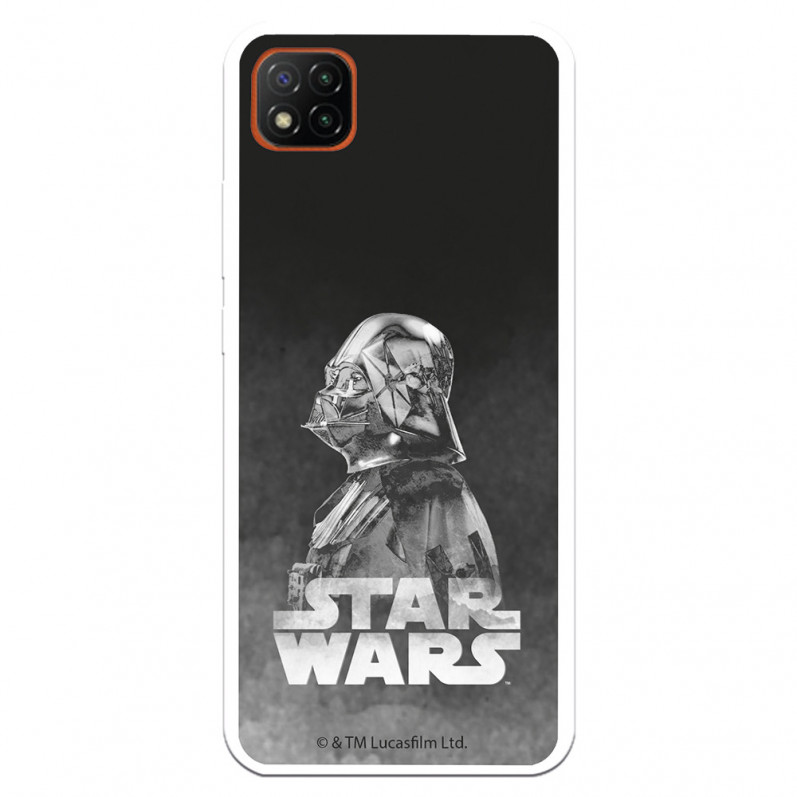 Funda para Xiaomi Redmi 9C Oficial de Star Wars Darth Vader Fondo negro - Star Wars