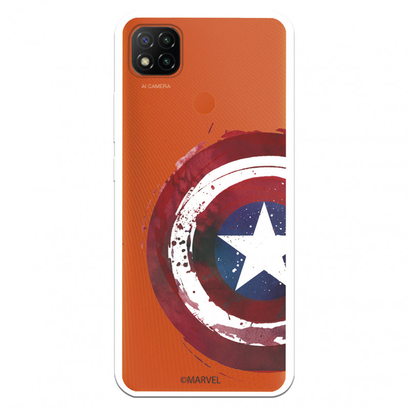 Funda para Xiaomi Redmi 9C Oficial de Marvel Capitán América Escudo Transparente - Marvel