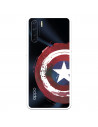 Funda para Oppo A91 Oficial de Marvel Capitán América Escudo Transparente - Marvel