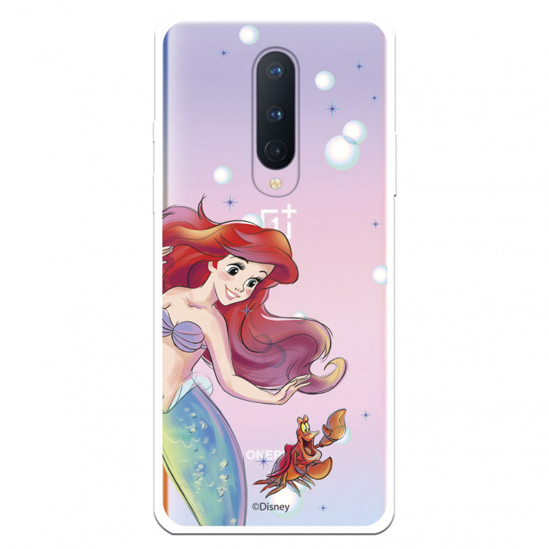 Funda para OnePlus 8 Oficial de Disney Ariel y Sebastián Burbujas - La Sirenita