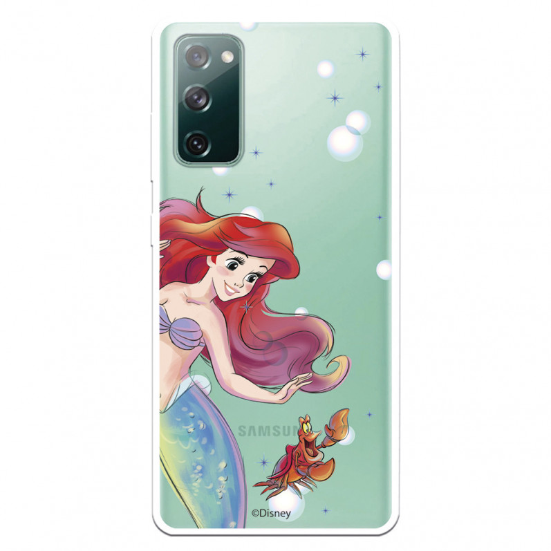 Funda para Samsung Galaxy S20 FE Oficial de Disney Ariel y Sebastián Burbujas - La Sirenita