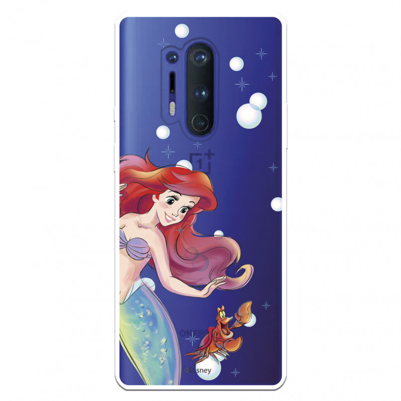 Funda para OnePlus 8 Pro Oficial de Disney Ariel y Sebastián Burbujas - La Sirenita