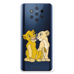 Funda para Nokia 9 Oficial de Disney Simba y Nala Silueta - El Rey León