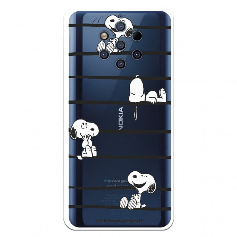 Funda para Nokia 9 Oficial de Peanuts Snoopy rayas - Snoopy