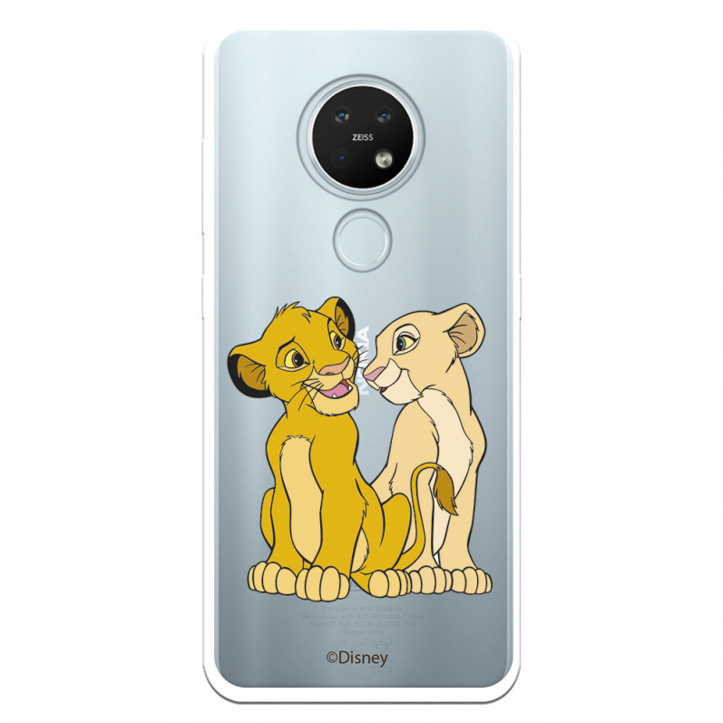 Funda para Nokia 7.2 Oficial de Disney Simba y Nala Silueta - El Rey León