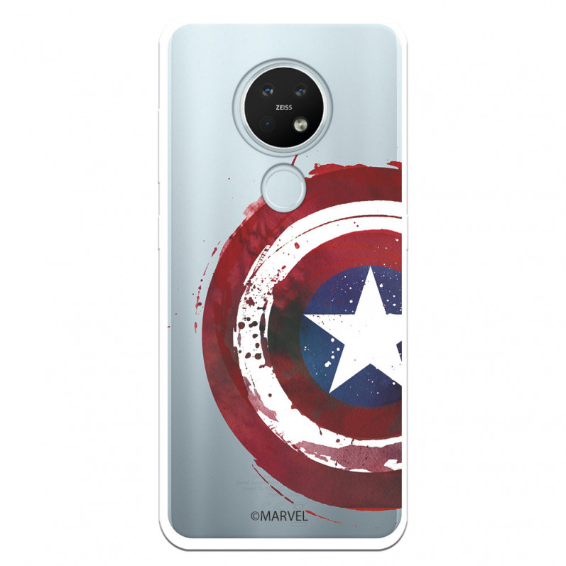 Funda para Nokia 7.2 Oficial de Marvel Capitán América Escudo Transparente - Marvel