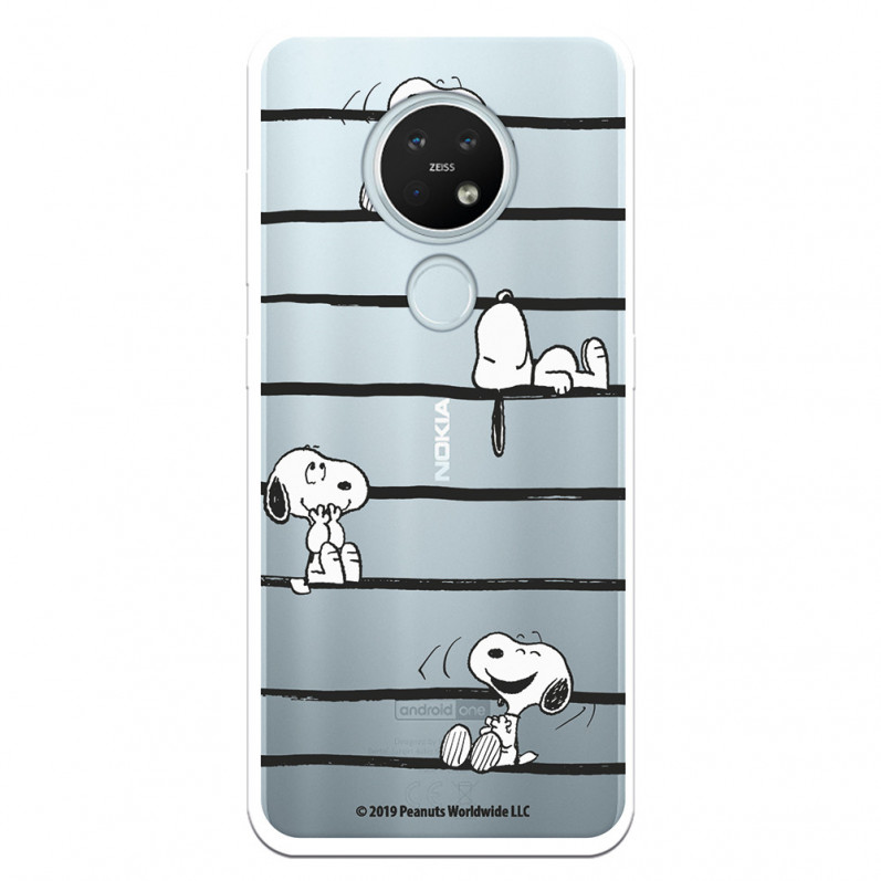 Funda para Nokia 7.2 Oficial de Peanuts Snoopy rayas - Snoopy
