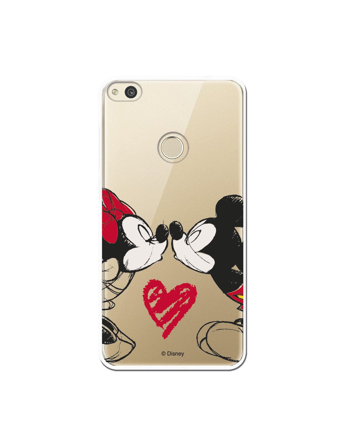 Funda Oficial Disney Mickey Y Minnie Beso Clear Huawei P8 Lite