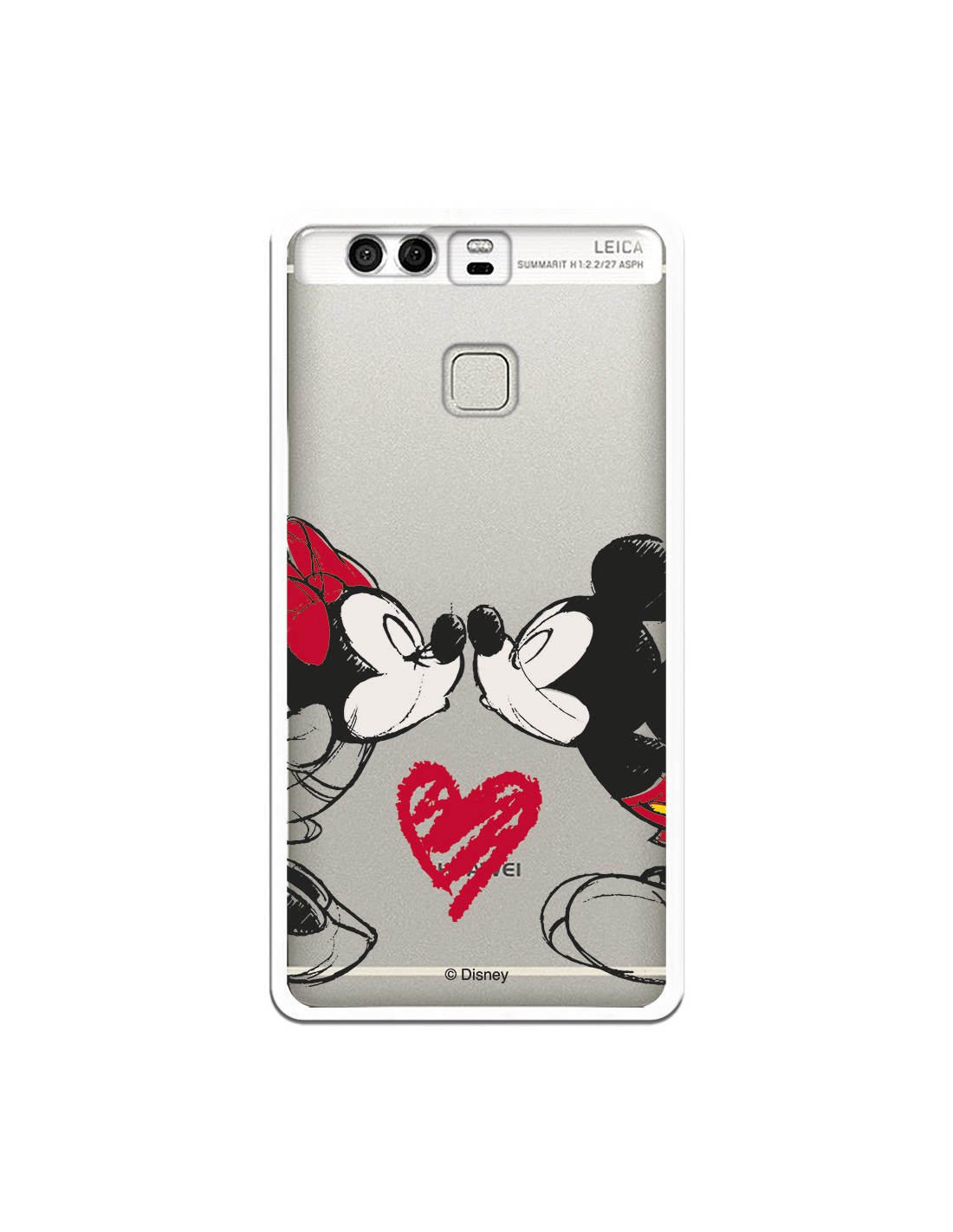 Funda Oficial Disney Mickey Y Minnie Beso Clear Huawei P9