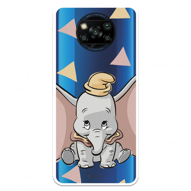 Funda para Xiaomi Poco X3 Oficial de Disney Dumbo Silueta Transparente - Dumbo