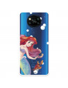 Funda para Xiaomi Poco X3 Oficial de Disney Ariel y Sebastián Burbujas - La Sirenita