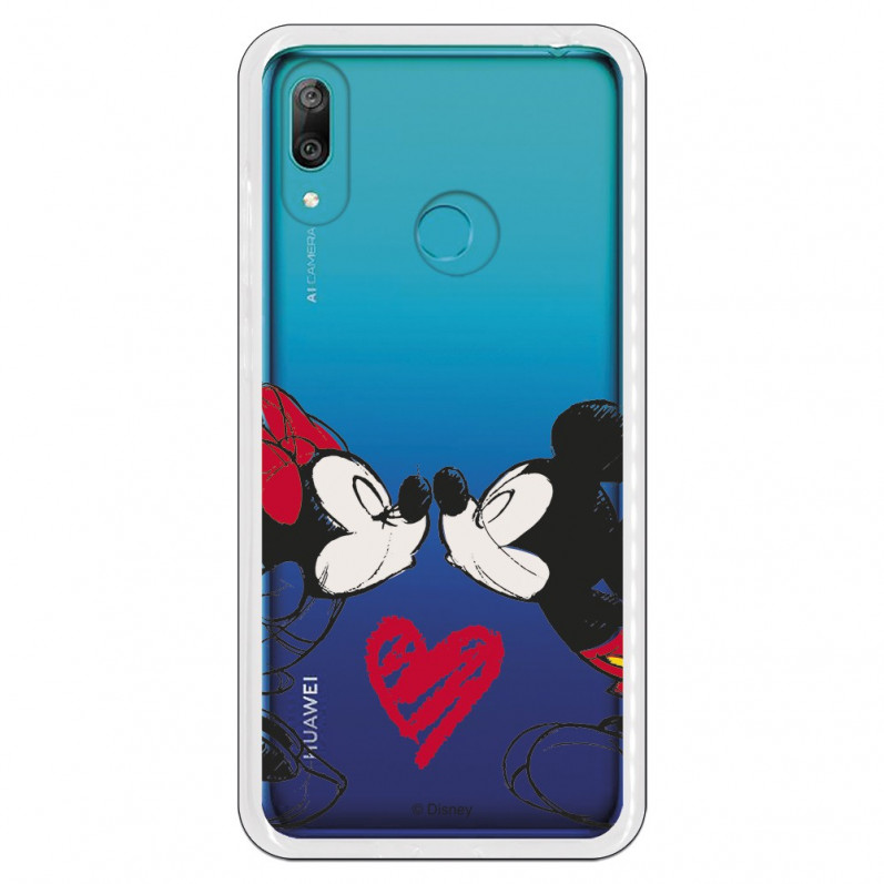Carcasa Oficial Mikey Y Minnie Beso Clear para Huawei Y7 2019- La Casa de las Carcasas