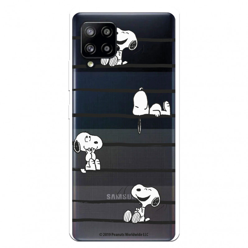 Funda para Samsung Galaxy A42 5G Oficial de Peanuts Snoopy rayas - Snoopy