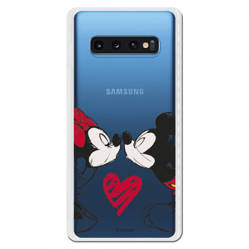 Carcasa Oficial Mikey Y Minnie Beso Clear para Samsung Galaxy S10 Plus- La Casa de las Carcasas