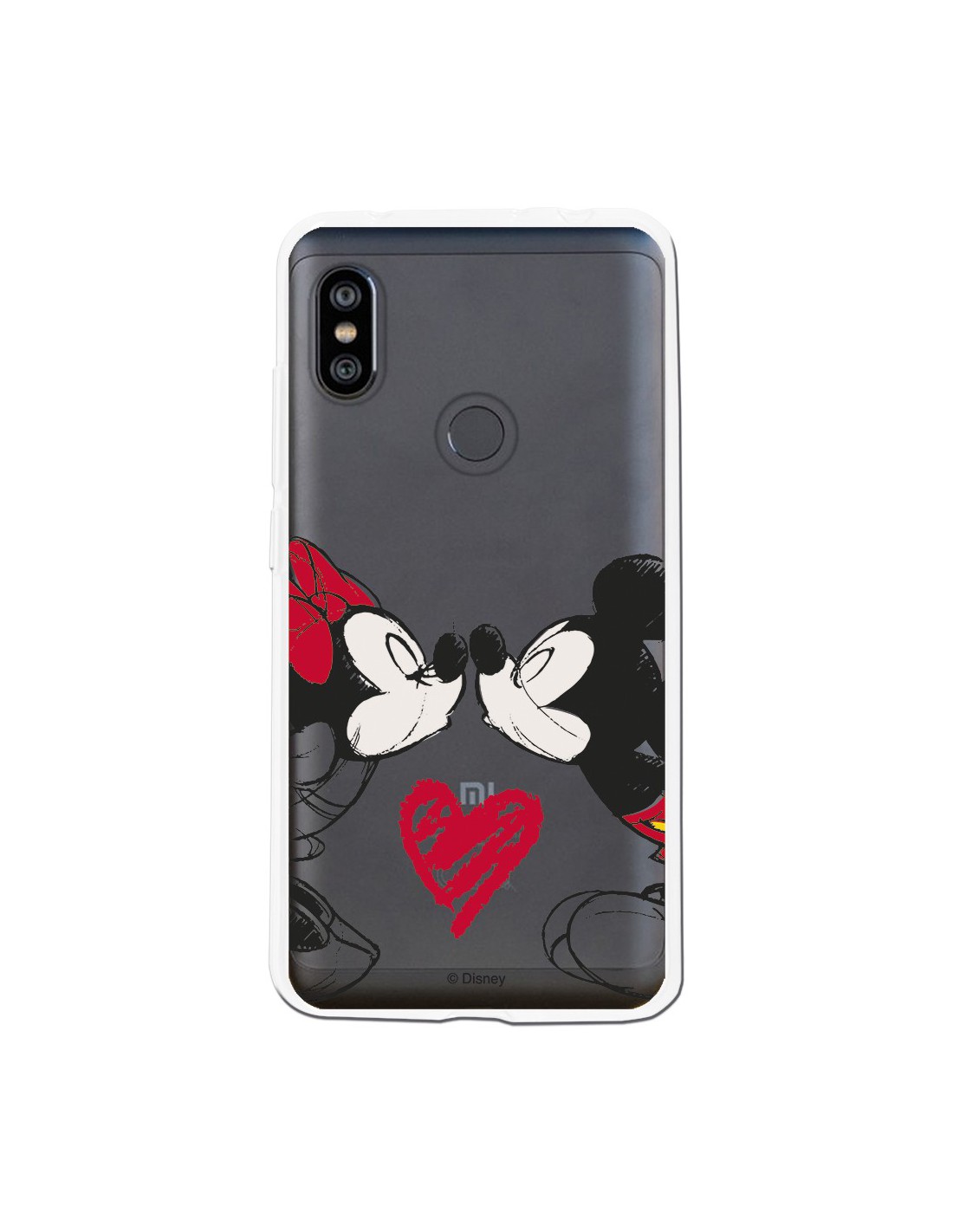 Fundaara Xiaomi Redmi Note 6 Pro Oficial de Disney Mickey y Minnie Beso - Clásicos