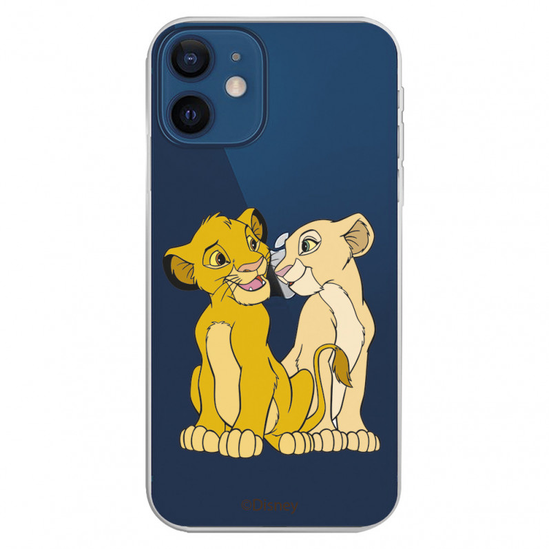 Funda para iPhone 12 Oficial de Disney Simba y Nala Silueta - El Rey León