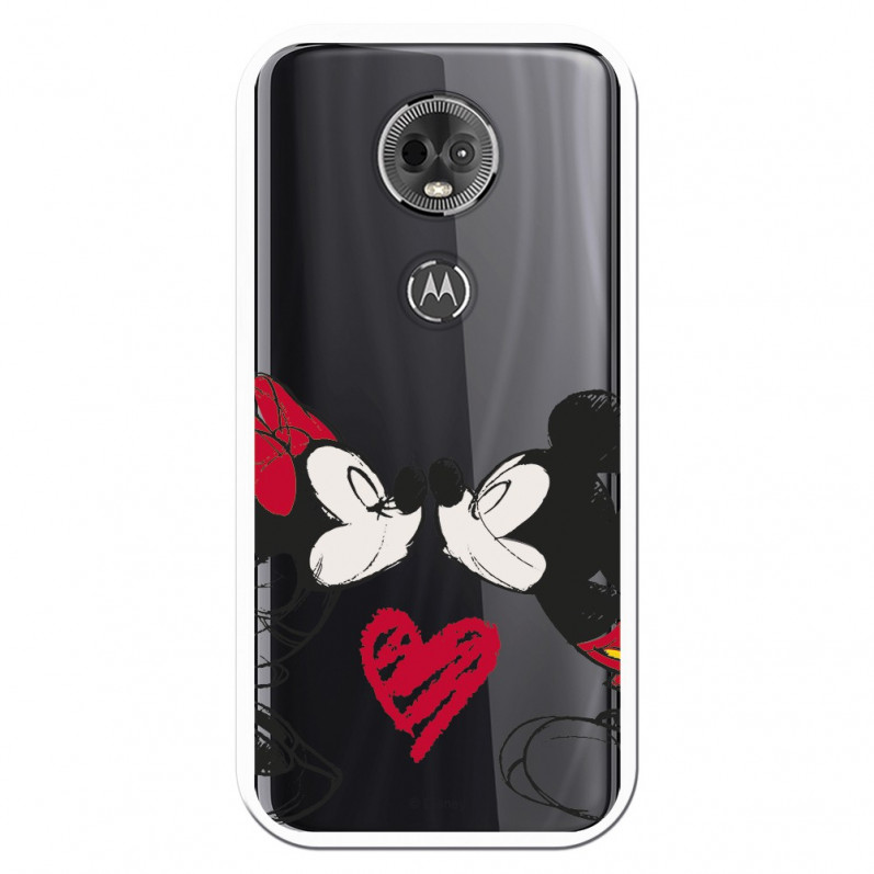 Carcasa Oficial Mikey Y Minnie Beso Clear para Motorola Moto E5 Plus- La Casa de las Carcasas