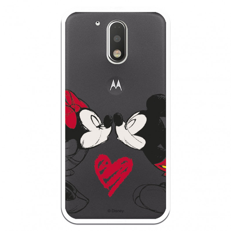 Carcasa Oficial Mikey Y Minnie Beso Clear para Motorola Moto G4- La Casa de las Carcasas