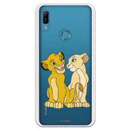 Funda para Huawei Y6S Oficial de Disney Simba y Nala Silueta - El Rey León