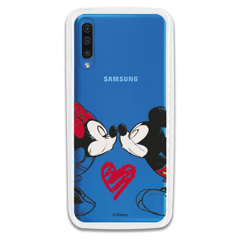 Carcasa Oficial Disney Mikey Y Minnie Beso Clear para Samsung Galaxy A70- La Casa de las Carcasas