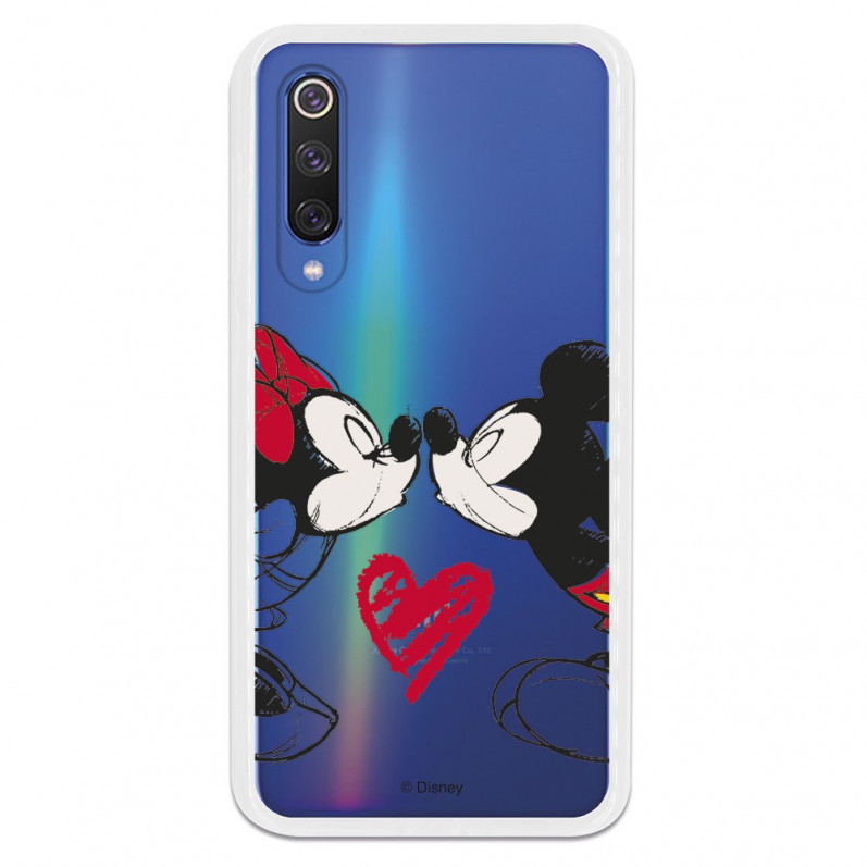 Carcasa Oficial Disney Mikey Y Minnie Beso Clear para Xiaomi Mi 9 SE- La Casa de las Carcasas