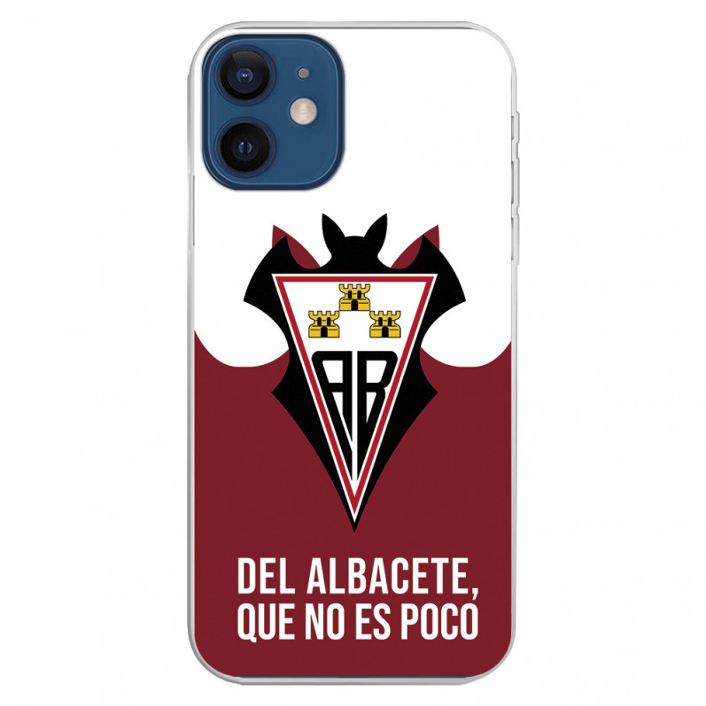 Funda para iPhone 12 Mini del Albacete Escudo "Del Albacete que no es poco" - Licencia Oficial Albacete Balompié