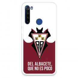 Funda para Xiaomi Redmi Note 8T del Albacete Escudo "Del Albacete que no es poco" - Licencia Oficial Albacete Balompié
