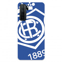 Funda para Huawei P40 Lite 5G del Recre Escudo Fondo Azul - Licencia Oficial Real Club Recreativo de Huelva