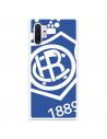 Funda para Samsung Galaxy Note 10 Plus del Recre Escudo Fondo Azul - Licencia Oficial Real Club Recreativo de Huelva