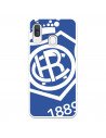 Funda para Samsung Galaxy A40 del Recre Escudo Fondo Azul - Licencia Oficial Real Club Recreativo de Huelva