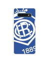 Funda para Samsung Galaxy S10 del Recre Escudo Fondo Azul - Licencia Oficial Real Club Recreativo de Huelva