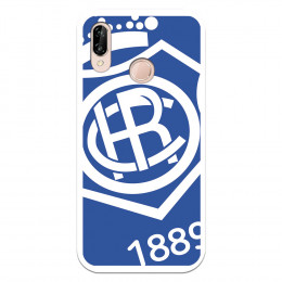 Funda para Huawei P20 Lite del Recre Escudo Fondo Azul - Licencia Oficial Real Club Recreativo de Huelva