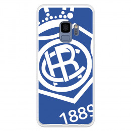 Funda para Samsung Galaxy S9 del Recre Escudo Fondo Azul - Licencia Oficial Real Club Recreativo de Huelva
