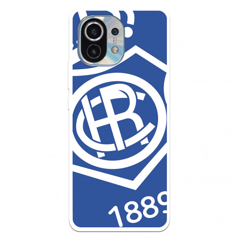 Funda para Xiaomi Mi 11 del Recre Escudo Fondo Azul - Licencia Oficial Real Club Recreativo de Huelva