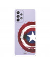 Funda para Samsung Galaxy A72 5G Oficial de Marvel Capitán América Escudo Transparente - Marvel