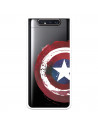 Funda para Samsung Galaxy A80 Oficial de Marvel Capitán América Escudo Transparente - Marvel