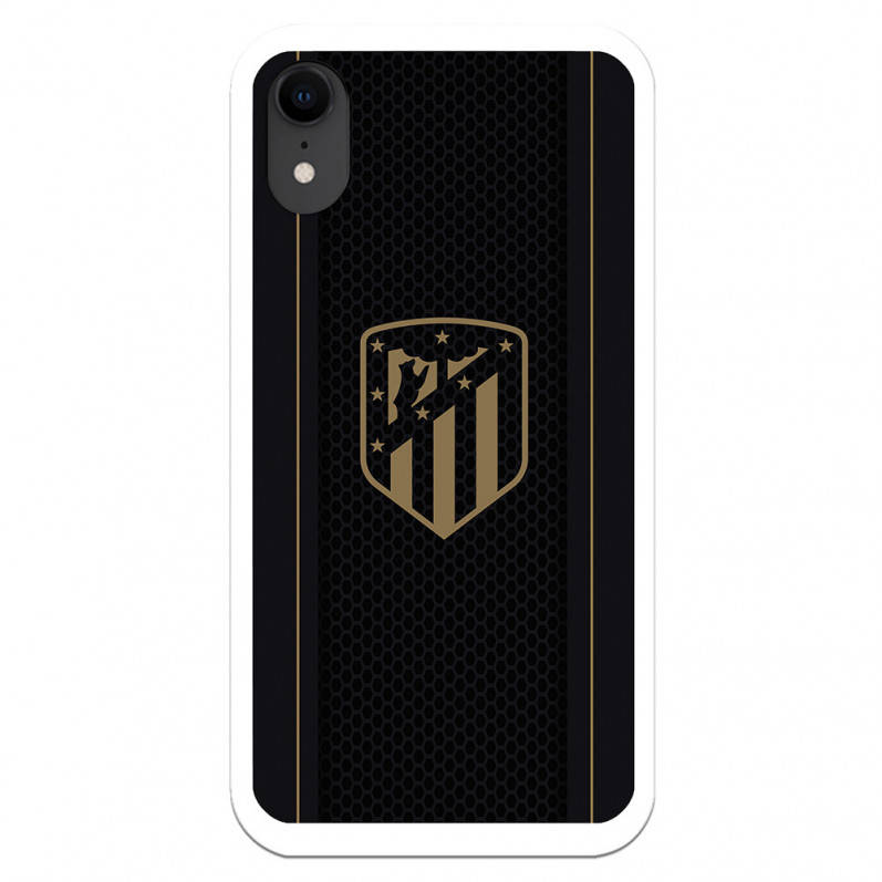Funda para iPhone XR del Atleti Escudo Dorado Fondo Negro - Licencia Oficial Atlético de Madrid