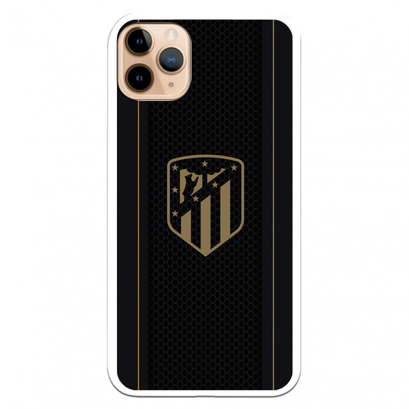 Funda para iPhone 11 Pro Max del Atleti Escudo Dorado Fondo Negro - Licencia Oficial Atlético de Madrid