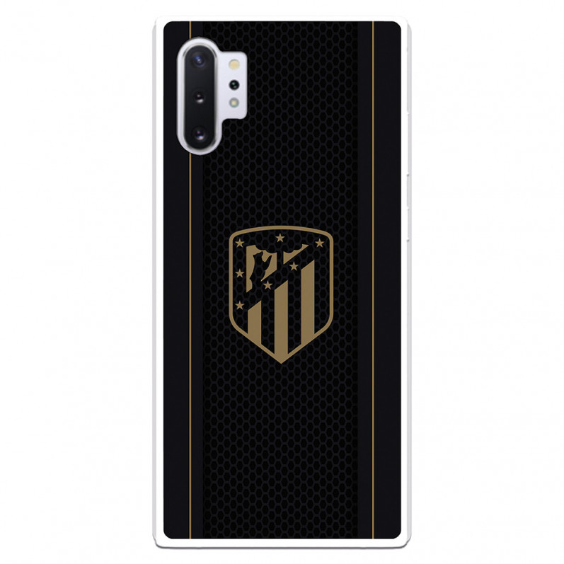 Funda para Samsung Galaxy Note 10Plus del Atleti Escudo Dorado Fondo Negro - Licencia Oficial Atlético de Madrid