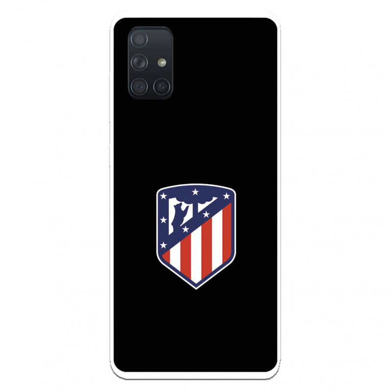 Funda para Samsung Galaxy A71 del Atleti Escudo Fondo Negro - Licencia Oficial Atlético de Madrid