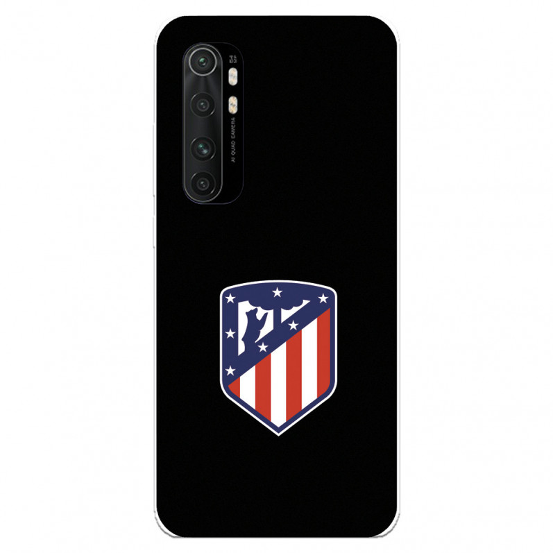 Funda para Xiaomi Mi Note 10 Lite del Atleti Escudo Fondo Negro - Licencia Oficial Atlético de Madrid