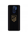 Funda para Xiaomi Redmi 9 del Atleti Escudo Dorado Fondo Negro - Licencia Oficial Atlético de Madrid