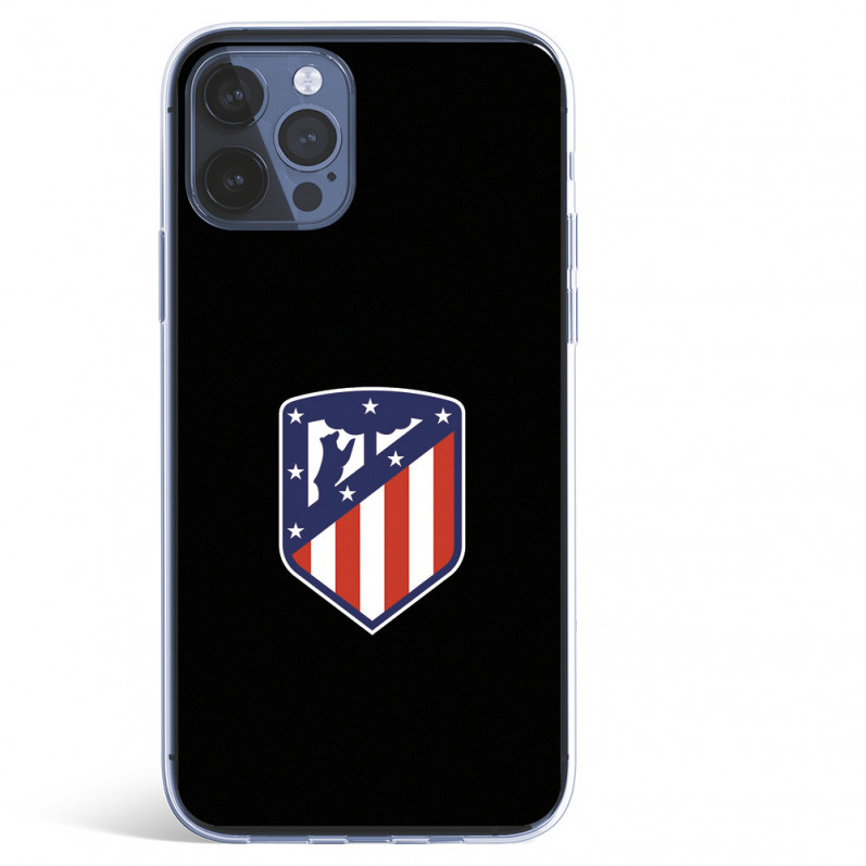 Funda para iPhone 12 Pro Max del Atleti Escudo Fondo Negro - Licencia Oficial Atlético de Madrid