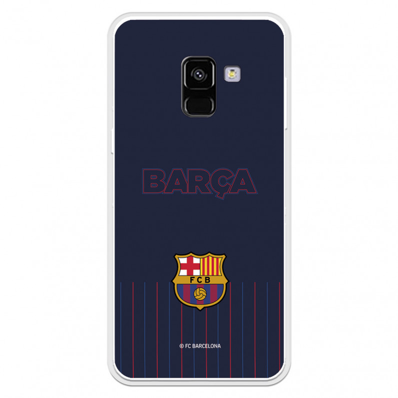 Funda para Samsung Galaxy A8 2018 del Barcelona Barsa Fondo Azul - Licencia Oficial FC Barcelona
