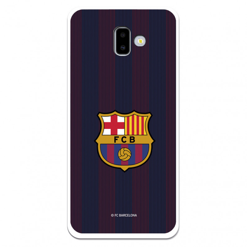 Funda para Samsung Galaxy J6 Plus del Barcelona Rayas Blaugrana - Licencia Oficial FC Barcelona