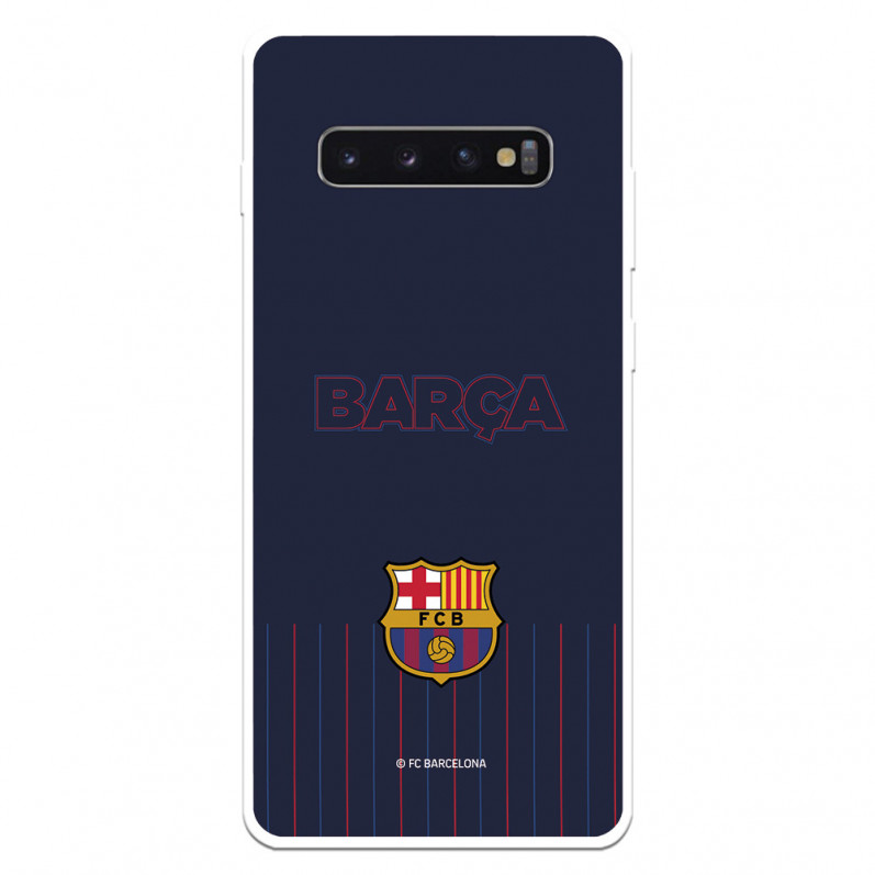 Funda para Samsung Galaxy S10 del Barcelona Barsa Fondo Azul - Licencia Oficial FC Barcelona