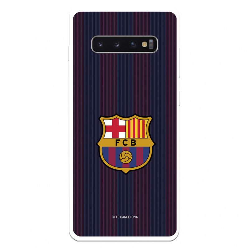 Funda para Samsung Galaxy S10 Plus del Barcelona Rayas Blaugrana - Licencia Oficial FC Barcelona