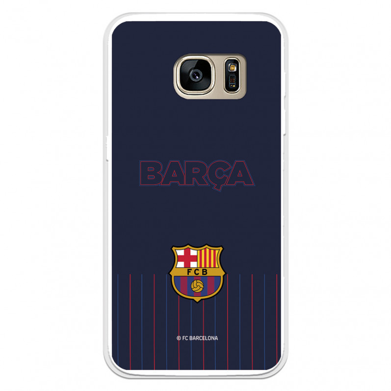 Funda para Samsung Galaxy S7 del Barcelona Barsa Fondo Azul - Licencia Oficial FC Barcelona