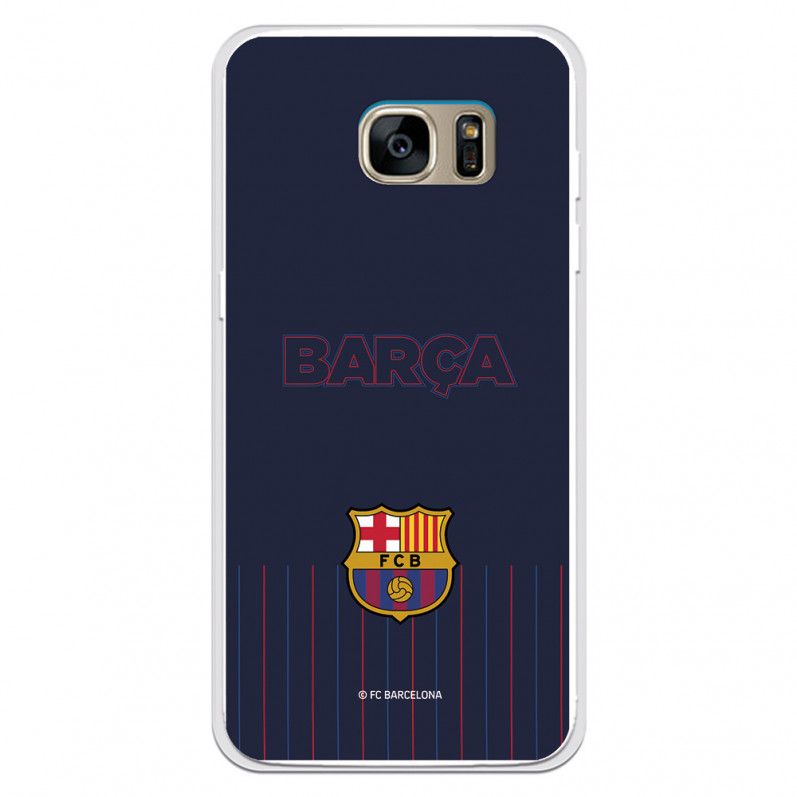 Funda para Samsung Galaxy S7 Edge del Barcelona Barsa Fondo Azul - Licencia Oficial FC Barcelona
